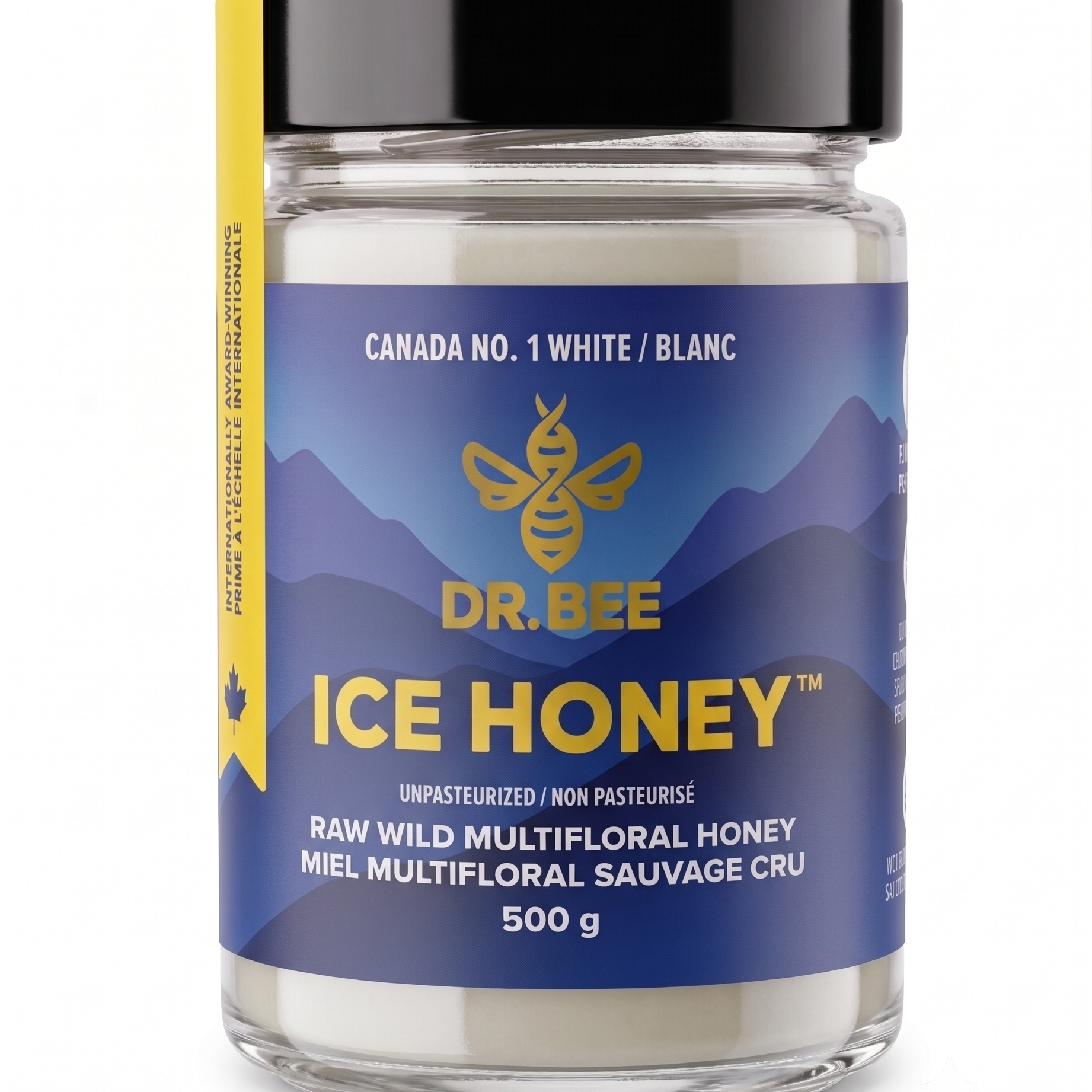 Dr. Bee Ice Honey raw Canadian honey, 500g jar